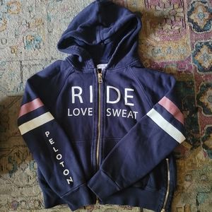 Peloton Navy Blue sweater Hoodie Zip Up size M